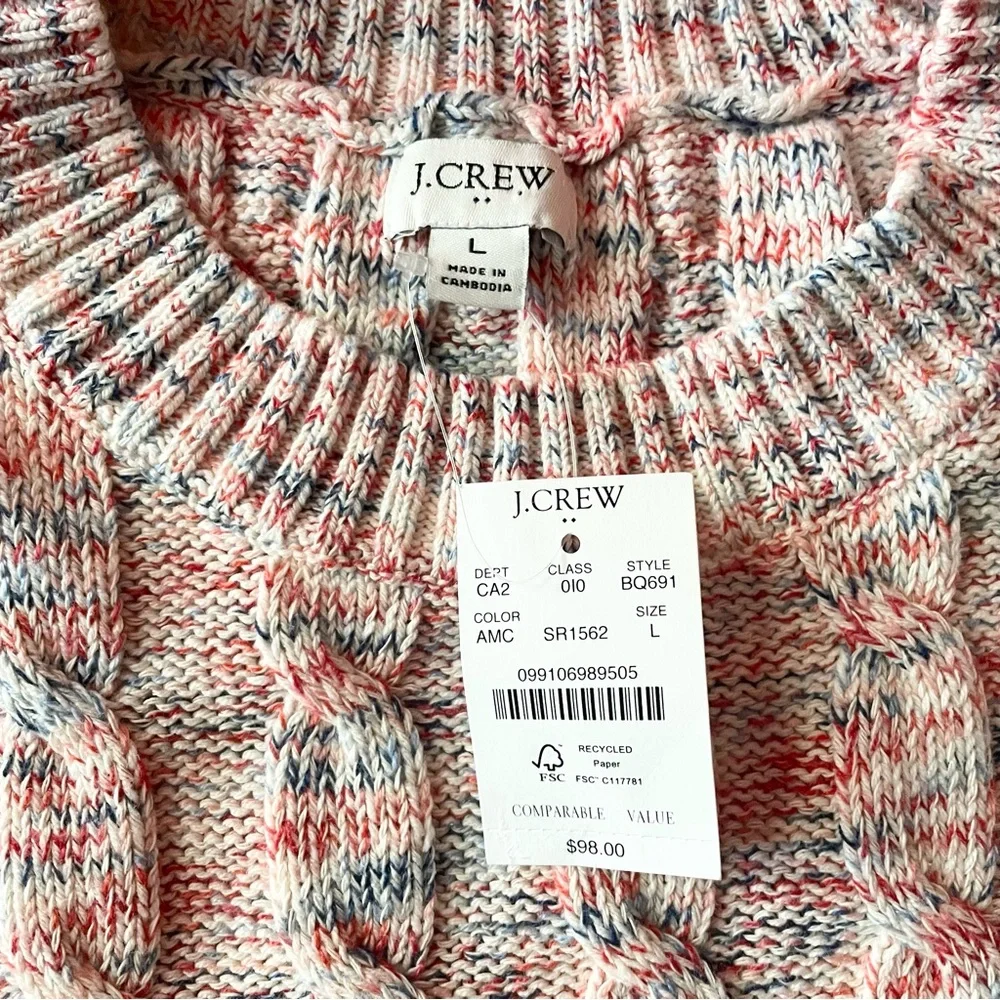 NWT J. Crew Cable Knit Sweater